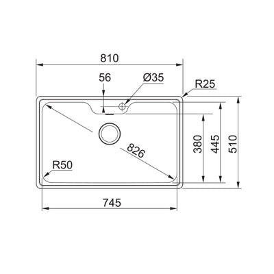 Load image into Gallery viewer, Franke Kitchen Sink Bell Stainless Steel Single Bowl - BCX 610-81