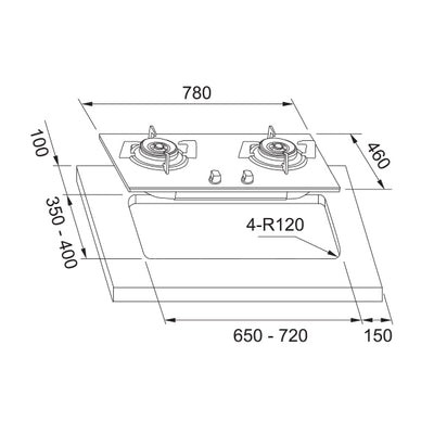 Load image into Gallery viewer, Franke Gas Hob Onyx 2-Burner Glass Black FHG8216