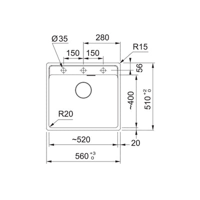 Load image into Gallery viewer, Franke Kitchen Sink Maris Granite Single Bowl - MRG 610-52 TL