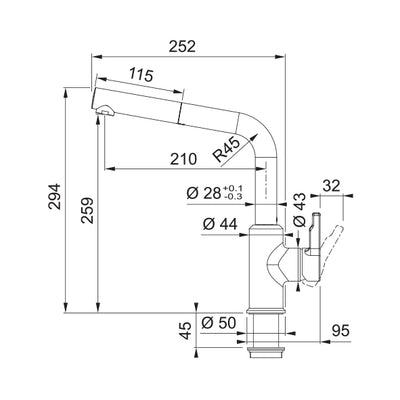 Load image into Gallery viewer, Franke Kitchen Tap Urban L-Shape Pull Out Nozzle
