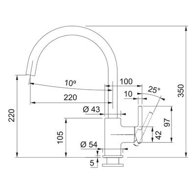 Load image into Gallery viewer, Franke Kitchen Tap Lina U-Shape Swivel Spout - CT9020