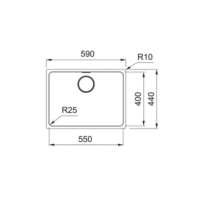 Load image into Gallery viewer, Franke Kitchen Sink Mythos Stainless Steel Single Bowl MYX 110-55