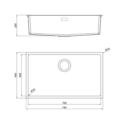 Load image into Gallery viewer, Franke Kitchen Sink Felix Stainless Steel Single Bowl FEX 110-70