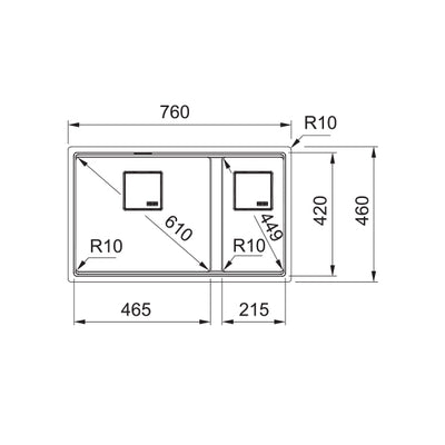 Load image into Gallery viewer, Franke Kitchen Sink Kubus 2 Granite Double Bowl KNG 120