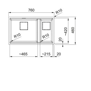 Load image into Gallery viewer, Franke Kubus 2 Kitchen Sink Granite Double Bowl - KNG 120-46-21