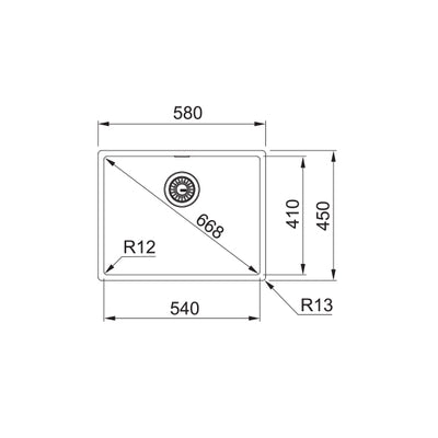 Load image into Gallery viewer, Franke Kitchen Sink Box Stainless Steel Single Bowl BXX 210-54