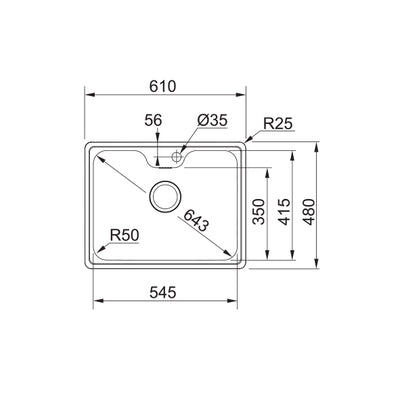 Load image into Gallery viewer, Franke Kitchen Sink Bell Stainless Steel Single Bowl - BCX 610-61
