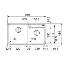 Load image into Gallery viewer, Franke Bell Kitchen Sink Stainless Steel Double Bowl BCX 620-42/35
