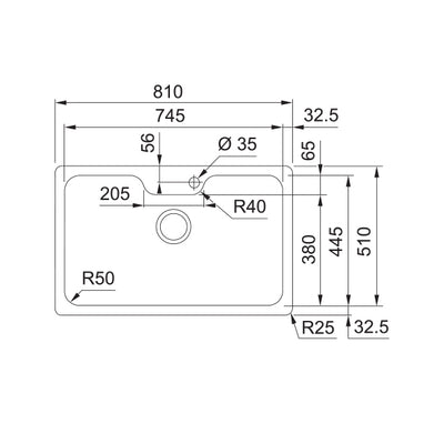 Load image into Gallery viewer, Franke Kitchen Sink Bell Stainless Steel Single Bowl - BCX 110-75
