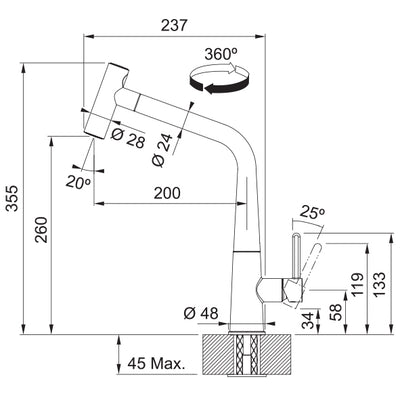 Load image into Gallery viewer, Franke Kitchen Tap Icon L-Shape Pull Out Spray
