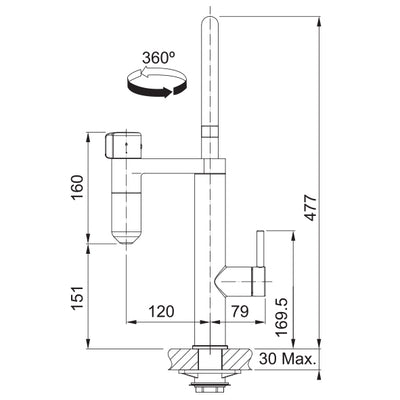 Load image into Gallery viewer, Franke Water Filter Kitchen Tap Vital J-Spout Swivel
