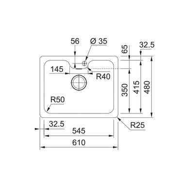 Load image into Gallery viewer, Franke Kitchen Sink Bell Stainless Steel Single Bowl - BCX 110-55
