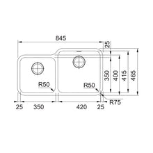 Load image into Gallery viewer, Franke Bell Kitchen Sink Stainless Steel Double Bowl BCX 120-42/35
