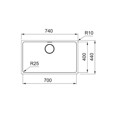 Load image into Gallery viewer, Franke Kitchen Sink Mythos Stainless Steel Single Bowl MYX 110-70

