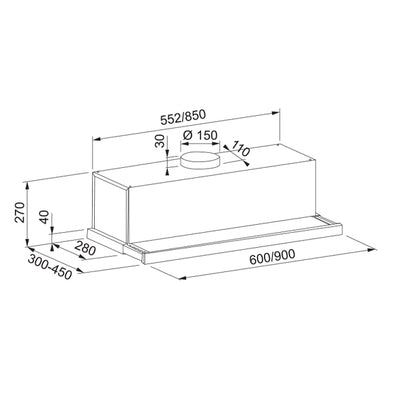 Load image into Gallery viewer, Franke Hood Onyx Built-in Pull Out Black Glass FPG605
