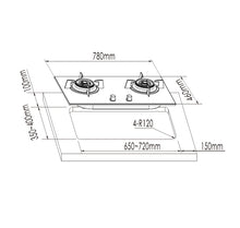 Load image into Gallery viewer, Franke Gas Hob Onyx Double Burner Glass Black LPG FHG8216

